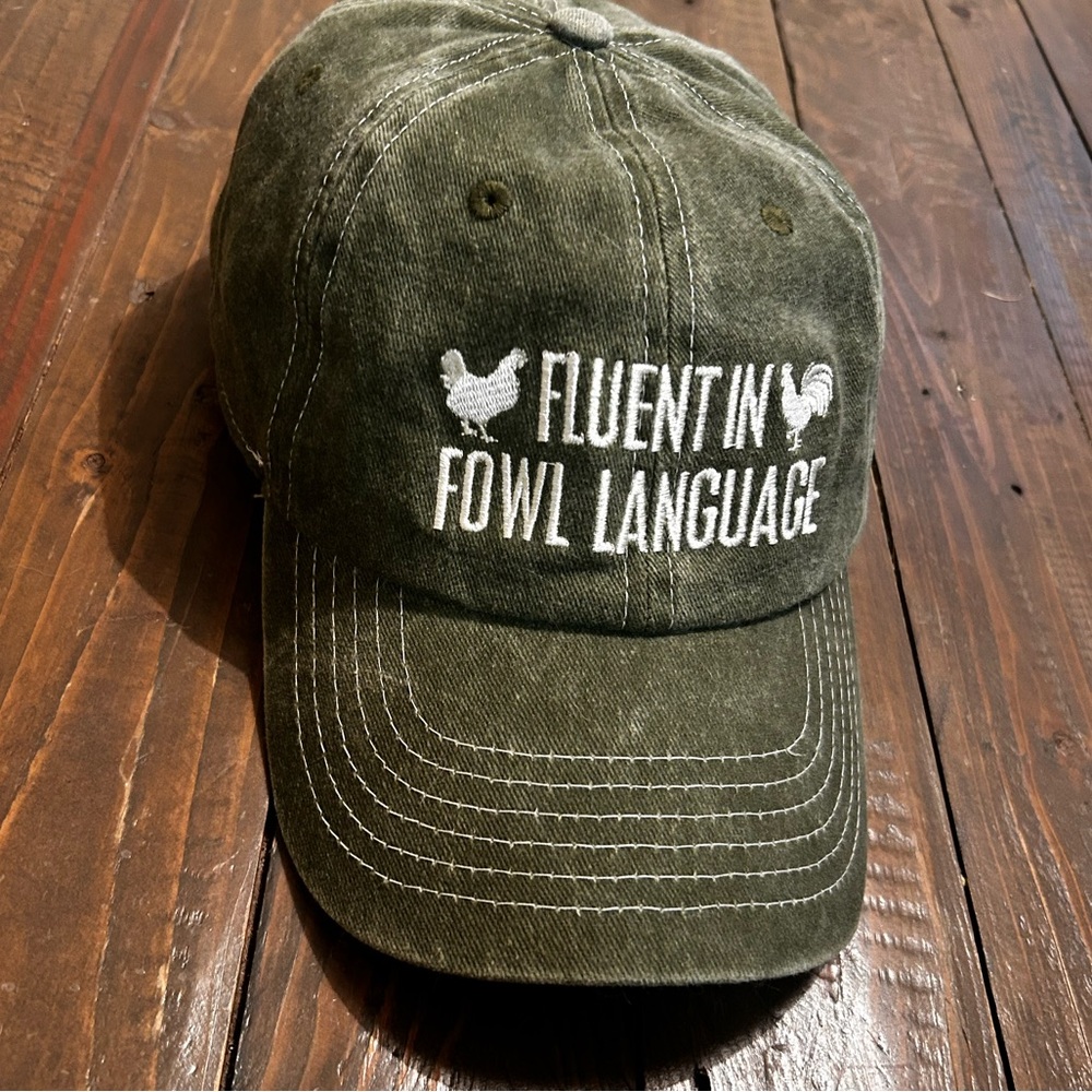 Soft Army Green Baseball Cap with White Embroidery